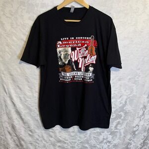 Willie Nelson American Legend Live Concert T‎ Shirt Black XL Singer Songwriter
